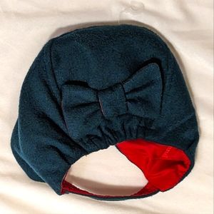 NWT CONDOR Hunter Green Bow-back Lined Hat Bonnet with Chin-Strap Small 12-24m